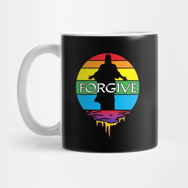 Jesus Forgive Rainbow Sunset by Shawnsonart